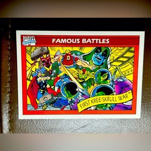 1990 MARVEL COMICS CARD #123  FAMOUS BATTLES THE KREE SKRULL WAR  IMPEL